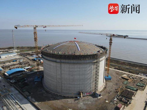 能源保供再添新翼 廣匯啟東LNG接收站6號(hào)20萬立方米儲(chǔ)罐成功升頂